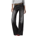 thumbnail image 1 of ATOYSOY Women's Wide Leg Jeans Soft Loose Low Mid Waisted Elastic Waist Pull On Denim Pants Trendy, 1 of 8