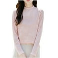thumbnail image 1 of ATOYSOY Women's Workout Solid Color Pullover Spring Long Sleeve Shirts Winter Loose Basic Tops Knitted Sweaters Fashion Crew Neck Sweatshirts Casual Blouse Fleece Pink M, 1 of 3