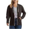 thumbnail image 1 of ATOYSOY Women's Zipper Up Cardigans Outwear Loose Sweaters Fashion Casual Hoodie Sweatshirts Solid Color Jackets with Pockets Retro Long Sleeve Tops Fall Winter Brown M, 1 of 6