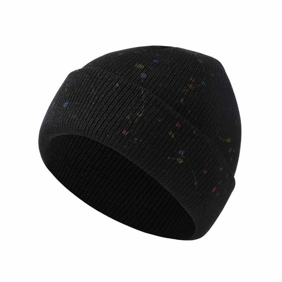 ATOYSOY Womens Knit Hats Comfy Thick Thermal Hats Winter Warm Ourdoor Running Knit Hat (Black,Free Size)