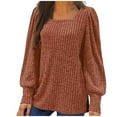 thumbnail image 1 of ATOYSOY Womens Long Sleeve Tunic Tops Ruffles Sleeve Square Neck Winter Shirts Dressy Casual Brown XXXXL, 1 of 5