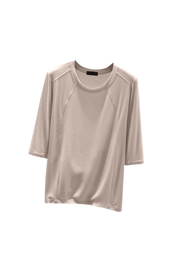 Womens Raglan Sleeve Tops Crew Neck Blouses Casual Loose Fitted Soft Breathable Comfortable Solid Color Shirts for Women Daily Office Wear
