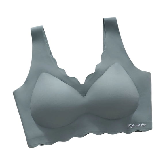 ATOYSOY Womens Sports Bras Comfortable Ladies Fashion Breathable Wireless Scalloped Seamless Bralette No Underwire Soft Support Bra for Running and Fitness (Green,M)