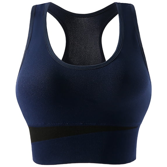 ATOYSOY Womens Sports Bras High Support Breathable Soft Ladies Comfortable Wireless Full-Coverage Workout Crop Tops Push up Running Yoga Bra for Light Support (Blue,XXL)