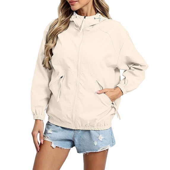 ATOYSOY Womens Waterproof Rain Jacket Light Raincoat Packable Hooded Outdoor Windbreaker