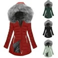 thumbnail image 1 of ATOYSOY Womens Winter Coats Mid Length Lined Warm Heavy Jackets Thickened Windproof Outerwear with Fauxhood Green L, 1 of 2