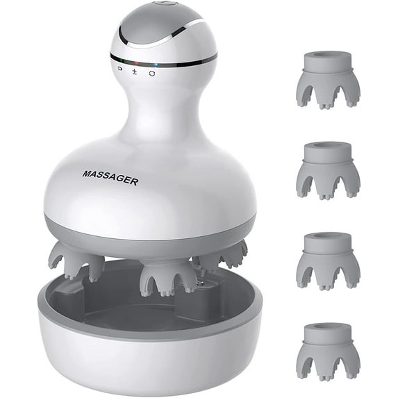 ATOYX Electric Scalp Head Massager-Cordless Hair Scalp Massager with Kneading 84 Massage Nodes, Handheld Portable Head Scratcher Massager for Deep Clean and Stress Relax, Gifts for Mom Dad