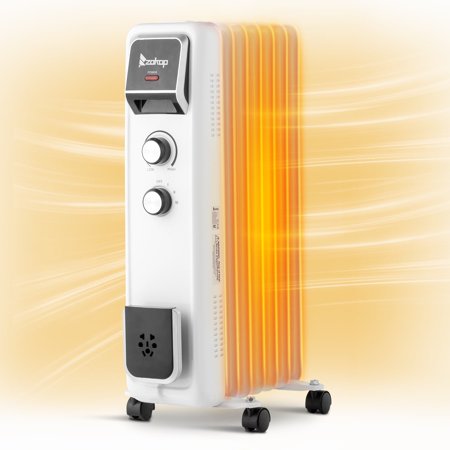 ATR ART to REAL 1500W Oil Filled Radiator Heater, Indoor Portable Electric Space Heater with Adjustable Thermostat, 3 Heat Settings, Overheat and Tip-Over Protection