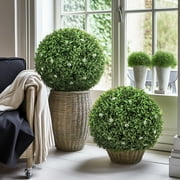 ATR ART to REAL 15'' Artificial Topiary Ball, Boxwood Greenery Ball for Indoor or Outdoor Decorative