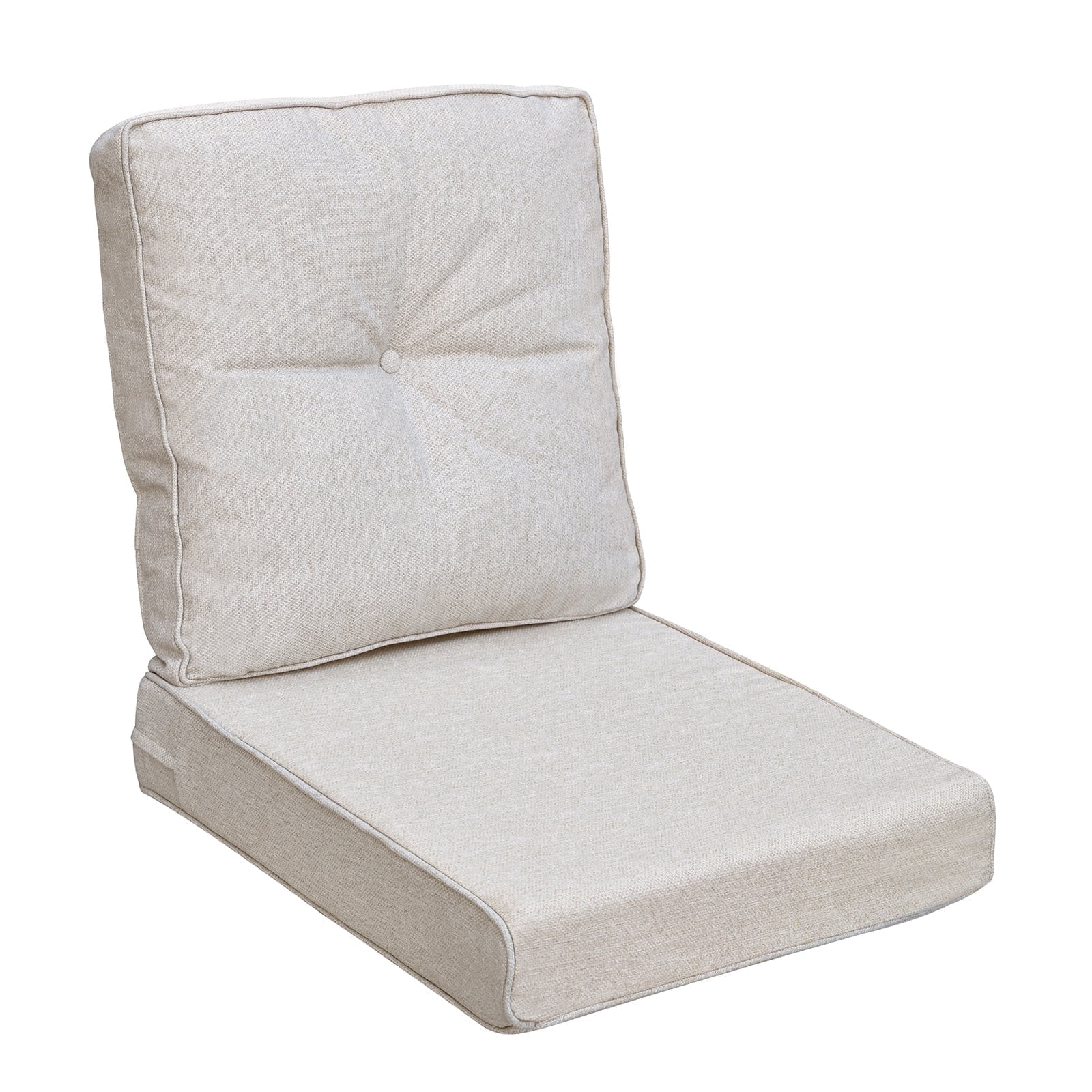 ATR ART to REAL 22" x 24" x 4.3" Outdoor Chair Deep Seat Cushion Set,Patio Furniture Replacement Cushion,Waterproof & Fade Resistant,Khaki
