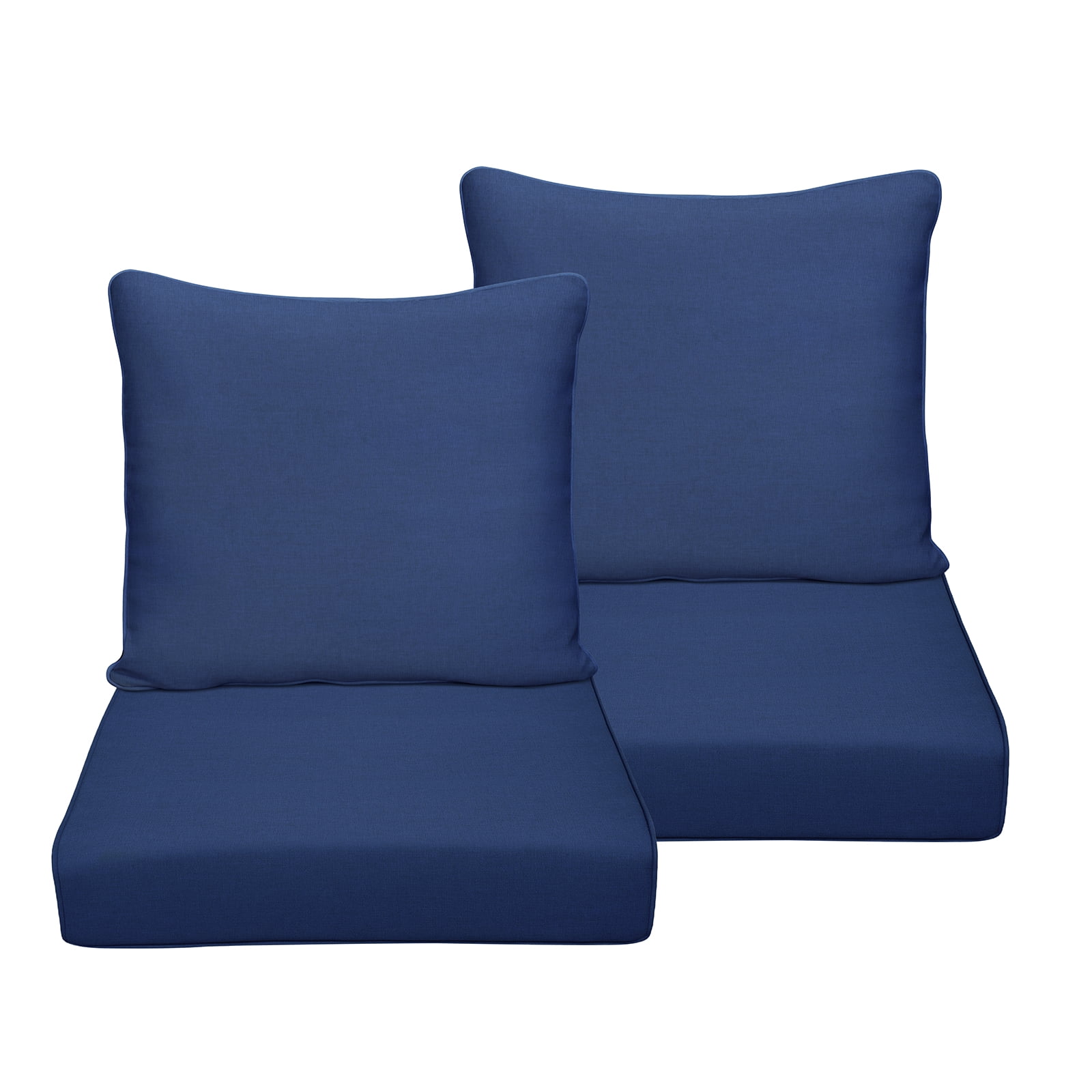 ATR ART to REAL 2PCS Outdoor Chair Cushion Set,Patio Furniture Replacement Cushion, 24" x 24",Waterproof & Fade Resistant,Navy Blue