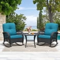 thumbnail image 1 of ATR ART to REAL Patio Wicker Rocking Furniture Sets,Rattan Rocker Chair Sets with Side Table for Porch, Peacock Blue, 1 of 13