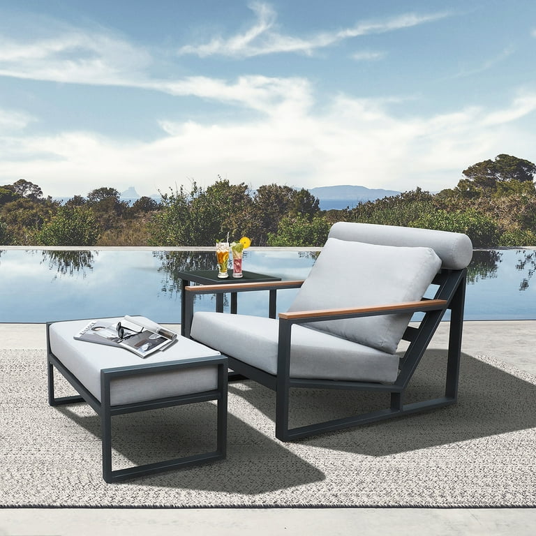 Outdoor reclining online chair with ottoman
