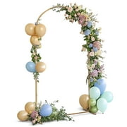 ATR ART to REAL 4 x 7.2ft " H Metal Balloon Arch Stand,Backdrop Stand Wedding Arch for Ceremony,Gold