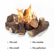 ATR ART to REAL 9 Pcs Fake Gas Fireplace Logs,Ceramic Wood Log Sets for Indoor or Outdoor Fire Pit