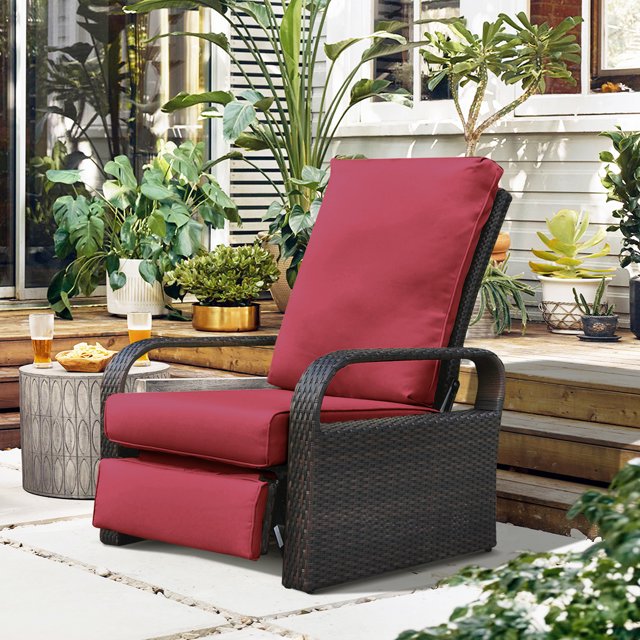ATR ART to REAL Outdoor Adjustable Wicker Recliner Chair, Durable