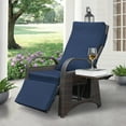 thumbnail image 1 of ATR ART TO REAL Outdoor Wicker Recliner, Adjustable Rattan Reclining Chair with Cushion, Navy Blue, 1 of 15