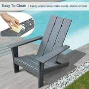 ATR ART to REAL Patio Plastic Resin Adirondack Chair, All-Weather Outdoor Chair, Dark Grey