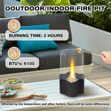 ATR ART to REAL Tabletop Steel Fire Pits, Portable Fireplace, Black