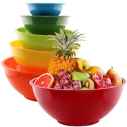 ATRDTO Classic Plastic Mixing Bowls with 6 Nesting Bowls (6 Piece)