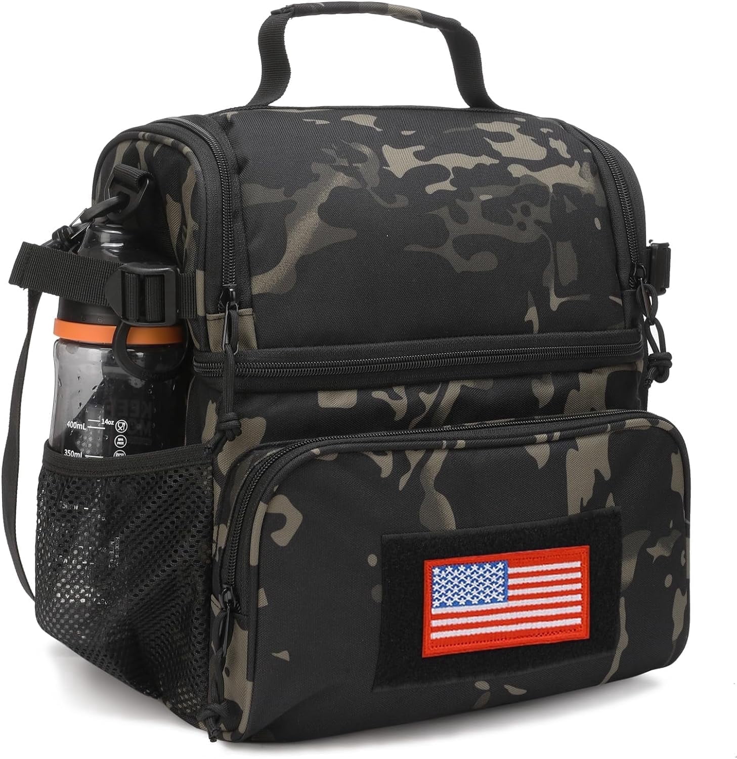 ATRIPACK 2 Compartment Lunch Bag,Leakproof Insulated with Adjustable Shoulder Strap Flag