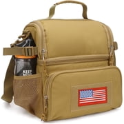 TRIPGEAR 2 Compartment Lunch Bag,Leakproof Insulated with Adjustable Shoulder Strap Flag