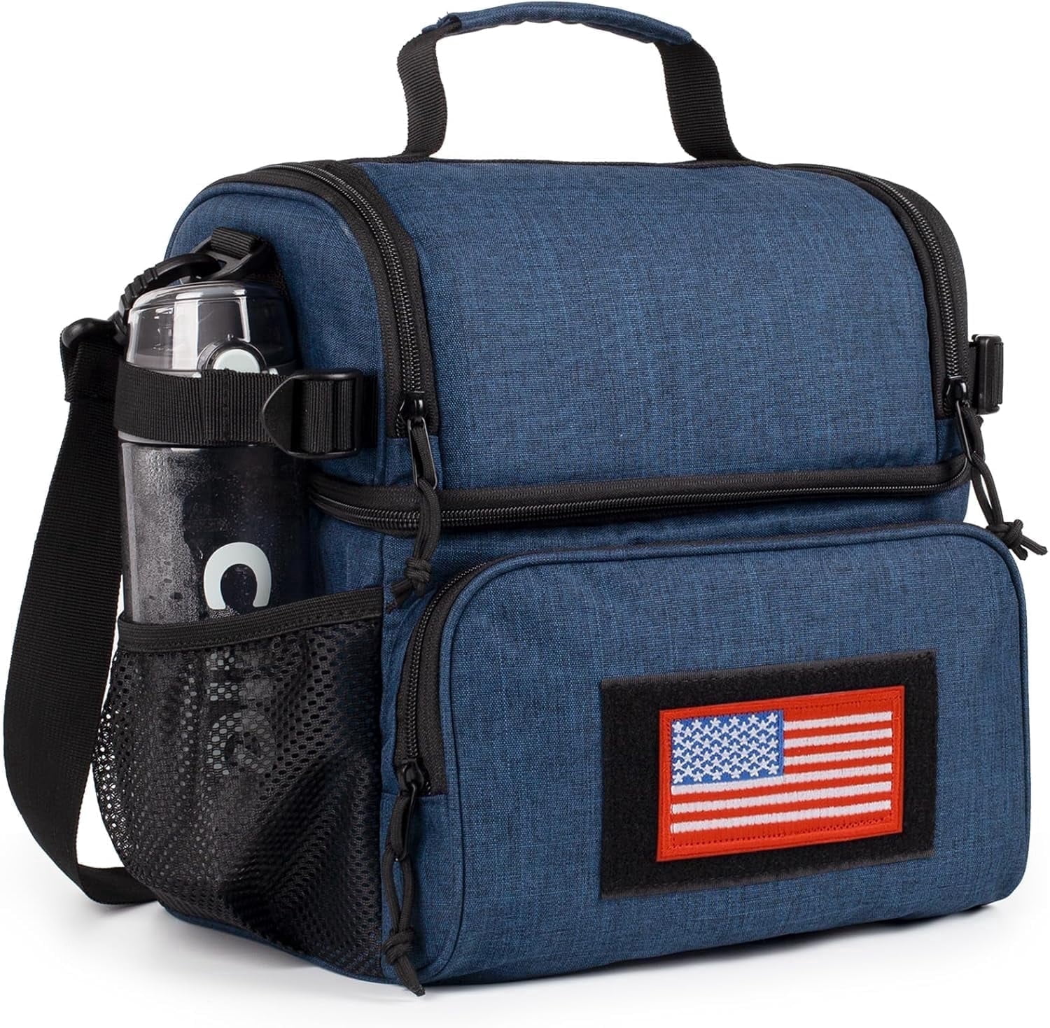 TRIPGEAR 2 Compartment Lunch Bag,Leakproof Insulated with Adjustable Shoulder Strap Flag
