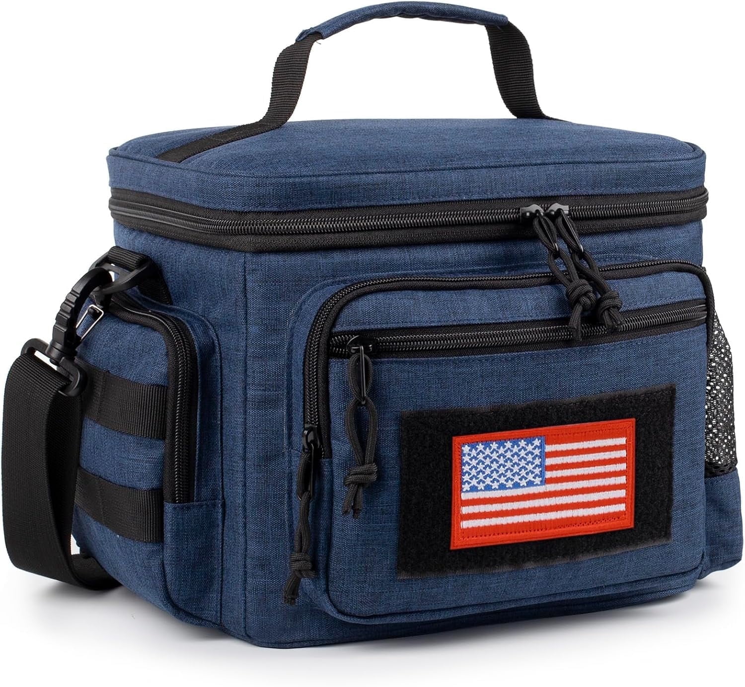 TRIPGEAR Lunch Box for Men, Mens Lunch Bag with Webbing Leakproof Insulated Large Capacity Cooler Bag with Adjustable Shoulder Strap(12.3L Blue)