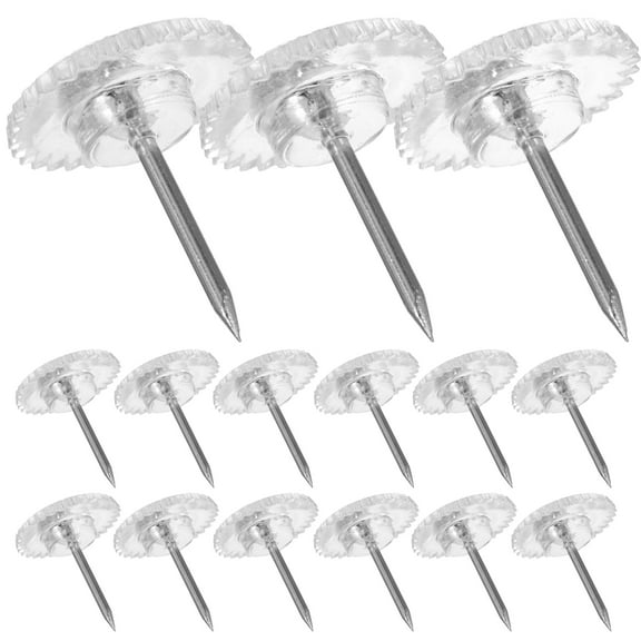 ATRISS Decorative Thumb Tacks Cute Office Transparent Gear Plastic Thumbtack Clear Push Pins Flat Aluminum Alloy 100 Pcs