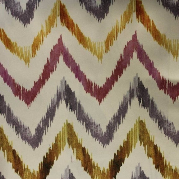 ATRIUM - Zigzag Digital Print Satin Fabric - Cotton Hand - 58 Inch. in Width, | Home Decor, Sunflower / Cut by the Yard