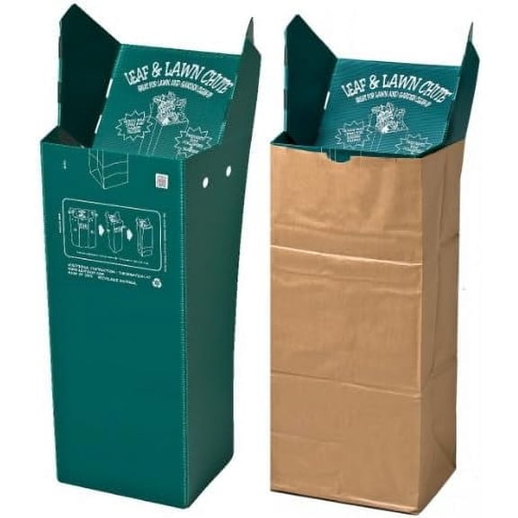 ATROFY Leaf&Lawn Chute-3 Pack, 3 Count Green Yard Waste Bags, Heavy Duty, 3E+1 Gallon Capacity Each, Unscented, Garden