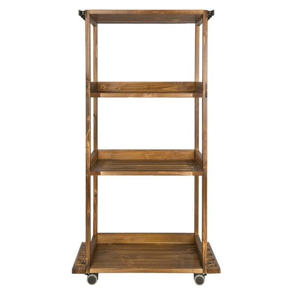 ATRURAL Office Desktop Storage Kitchen Dormitory Bedroom Desk Solid Wood Industrial Style Simple Multi-Functional Storage Rack Brown