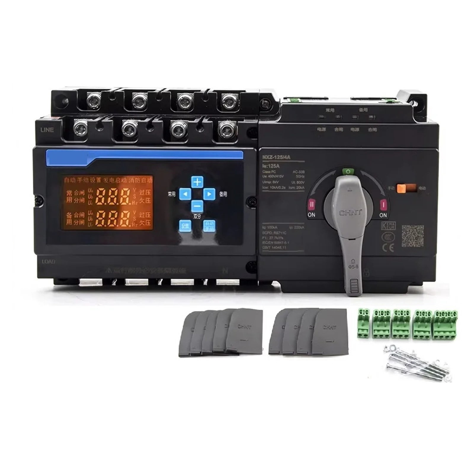 ATS 125A 250A 400A 630A 4P Dual Power Automatic Transfer Switch With ...