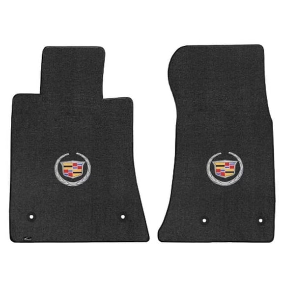 ATS 2013-2014 2 Piece Ebony Velourtex Cadillac Logo Mat