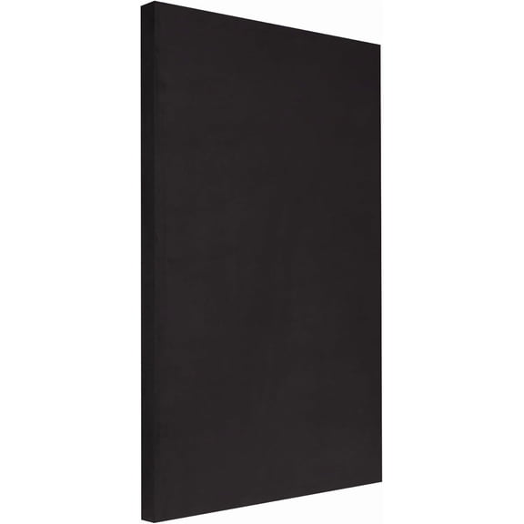 ATS Acoustics Sound Absorbing Microsuede Fabric Studio Acoustic Panel Wall Art 24" x 36" x 2" Square Edge (Black)