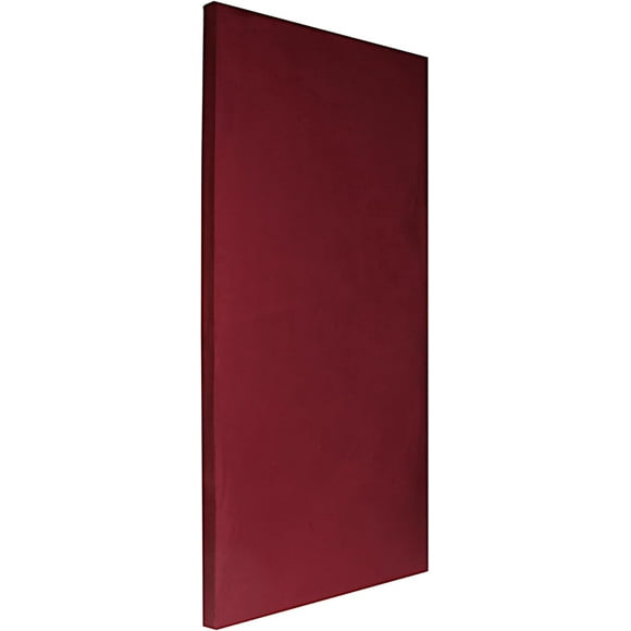 ATS Acoustics Sound Absorbing Microsuede Fabric Studio Acoustic Panel Wall Art 24" x 48" x 2" Square Edge (Wine)