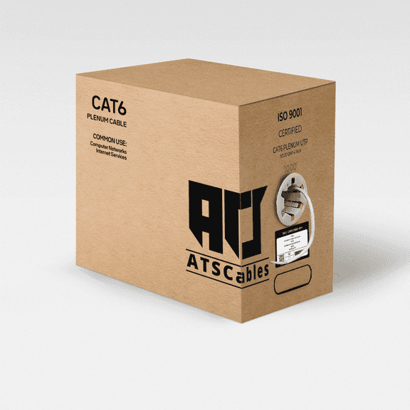 ATS Cat6 Plenum CMP 550MHz 1000ft Bulk Ethernet Cable White