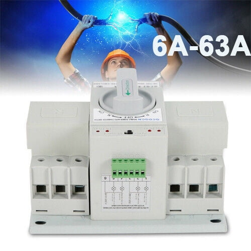 ATS Dual Power Automatic Smart Transfer Switch 63 Amp 3P for Generator ...