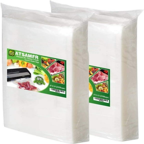 ATSAMFR 200 Pint 6 x 10 Vacuum Seal Bags for Food Storage,Seal a Meal Vacuum Sealer Bags