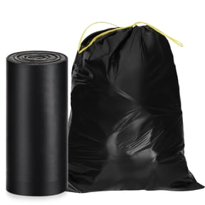 ATSAMFR 33Gallon Black Garbage Bags, Large and Tall Kitchen Drawstring Trash Bags 30 Counts