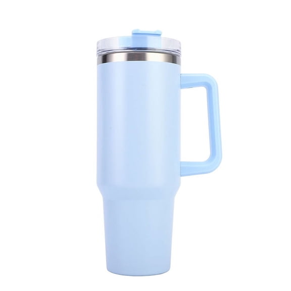 ATSAMFR 40 oz Tumbler with Handle and Straw Lid Insulated Cup Reusable Stainless Steel Water Bottle Travel Mug Cupholder Friendly