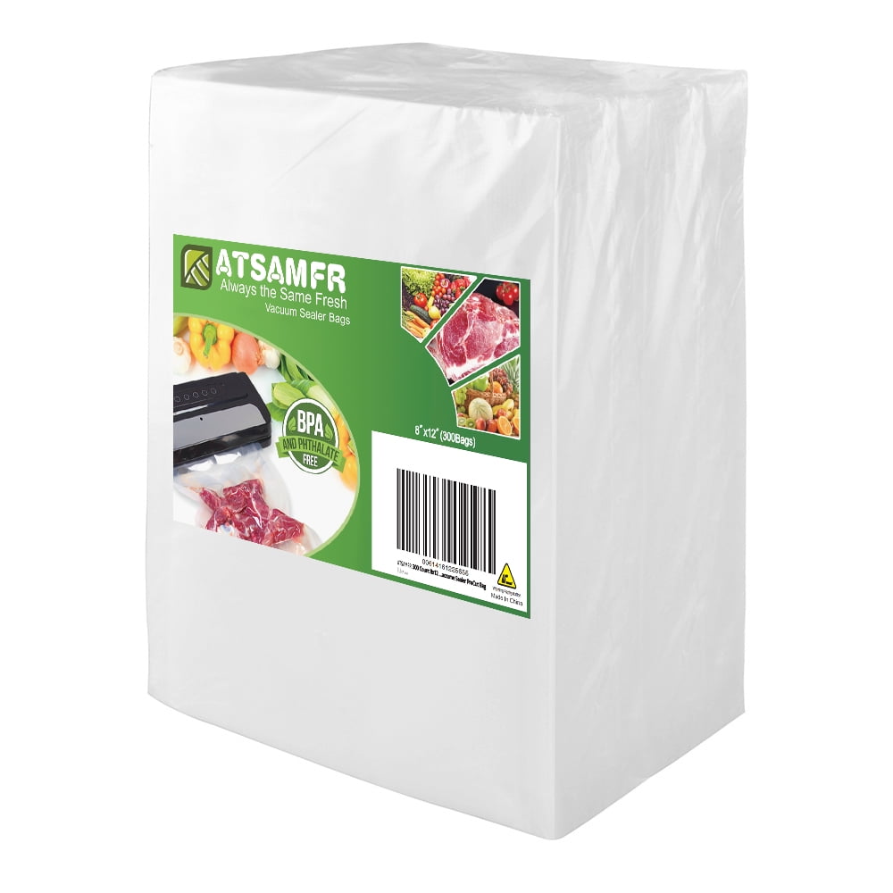 ATSAMFR 8 x 12inch 300Quart Vacuum Sealer Bags,Vac Seal a Meal Bags for Food Storage