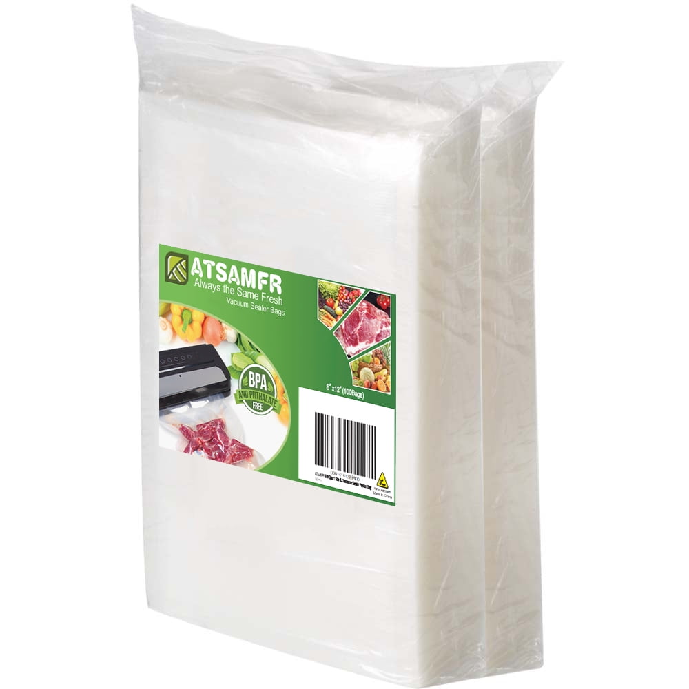 ATSAMFR 8X12inch 100 Food Saver Quart Size Vacuum Sealer Bags,Food