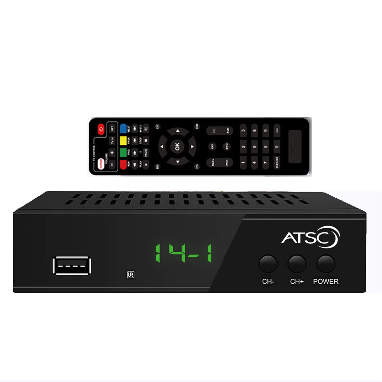ATSC TV tuner digital converter box USB DVR recorder TV, multimedia box, digital clock 12/24