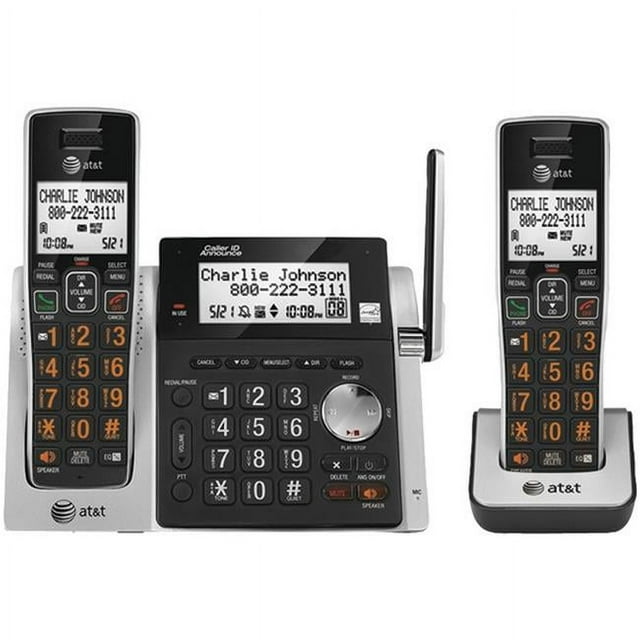 ATT Cordless Answering System with Dual Caller ID & Call Waiting 2