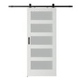 thumbnail image 1 of ATT Hardware 36"x 84" White Glass Barn Door with 6.6FT Sliding Door Hardware & Handle,5 Panel Frosted Glass,DIY Assembly, 1 of 5