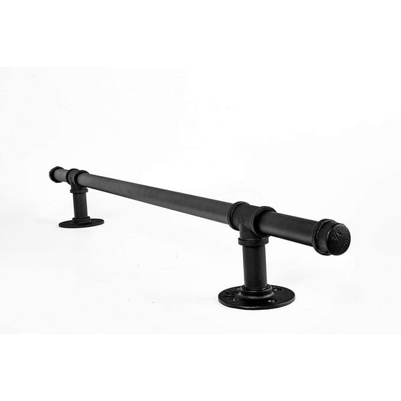 ATT Hardware 4FT Industrial Loft Pipe Style Handrail,Indoor Stair Railing, Wrought Iron,Black