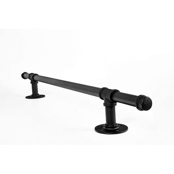 ATT Hardware 6.6FT Industrial Loft Pipe Style Handrail,Indoor Stair Railing, Wrought Iron,Black