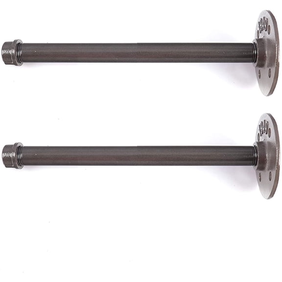 ATT Rustic Floating Shelf Brackets Industrial Iron Pipe Shelf Brackets 20mm Diameter 2 Pack In Grey