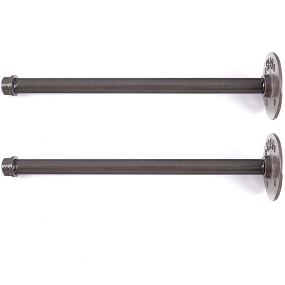 ATT Rustic Floating Shelf Brackets Industrial Iron Pipe Shelf Brackets 20mm Diameter 2 Pack In Grey